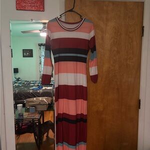 Striped Multicolor Maxi Dress